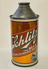 SCHLITZ Cone Top Can The BEER that made Milwaukee Famous Wisconsin IRTP  SHINY!!