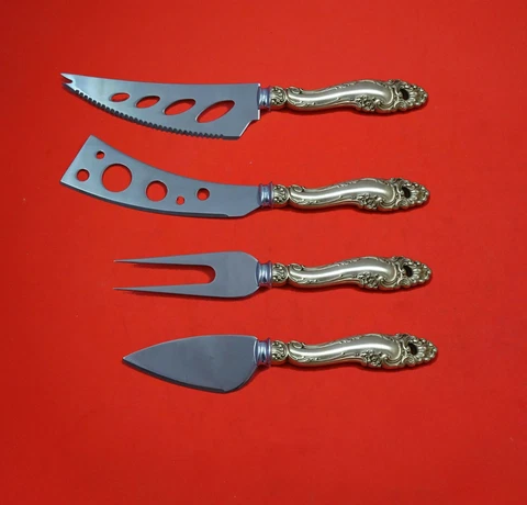 Decor by Gorham Sterling Silver Deluxe Charcuterie Set 4-Piece Custom Made Cover