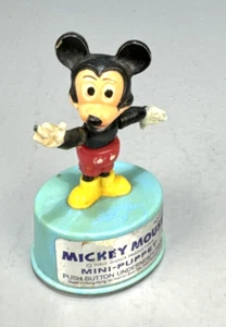 Vtg Mickey Mouse Figurine Push Button Mini Puppet Kohner Bros Disney Toy  3" - Picture 1 of 6