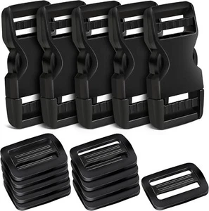 5Set Buckles for Nylon Webbing Straps 1", Quick Side Release Plastic Buckles Cli - Picture 1 of 12