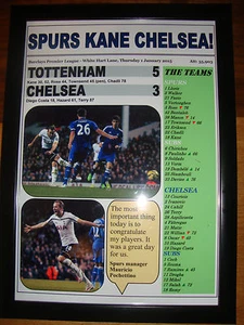 Spurs 5 Chelsea 3 - 2015 - stampa incorniciata - Foto 1 di 2