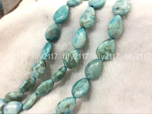 Natural Teardrop 13x18MM Larimar Blue Crazy Lace Agate Gemstone Loose Beads 15'' - Picture 1 of 3