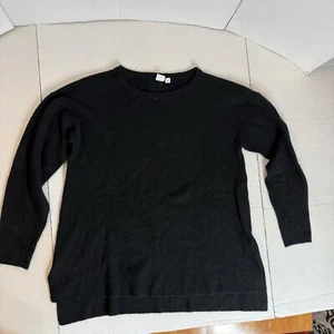 Maternity Sweater Black Pullover Long Sleeve Side Slits Comfortable Classic GAP - Picture 1 of 11