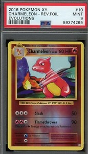 2016 Pokemon XY Evolutions Charmeleon Reverse Holo 10/108 PSA 9 MINT