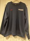 Nike Uconn Huskies Long Sleeve Shirt Navy Blue Size~ Xxlarge