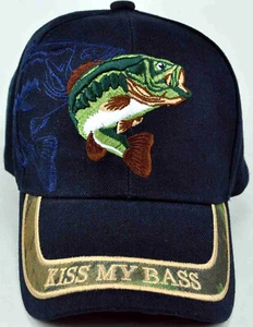 ¡NUEVO! GORRA KISS MY BASS FISHING AZUL MARINO CAMUFLAJE - Imagen 1 de 3