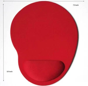 PC Mouse pad Ergonomic Comfortable Mat With Wrist Rest Support Red Non Slip - Picture 1 of 2