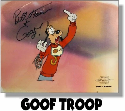 🟪 Goof Troop producción original GOOFY cel firmado a mano Bill Farmer PSA ADN certificado Foto 1 de 4