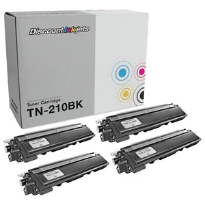4PK BLACK TN210 Laser Toner Cartridge for Brother TN210 HL-3045 HL-3075 MFC-9120 - Picture 1 of 7