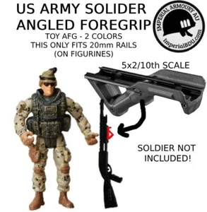 5x2/10th Magpul AFG Angled Foregrip Black Grip Scale Toy Soldier Army Action Man - Bild 1 von 1