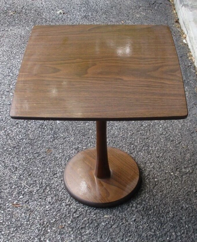 Vintage Mid Century Modern Formica Top Retro End Table Pedestal Plant Stand Cover
