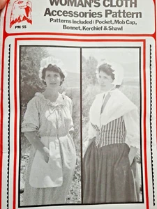 Bonnet Shawl Mob Cap Prairie Eagles View Costume Sewing Pattern Reenactment - Picture 1 of 6