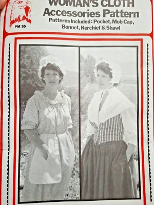 Bonnet Shawl Mob Cap Prairie Eagles View Costume Sewing Pattern Reenactment - Image 1 of 4