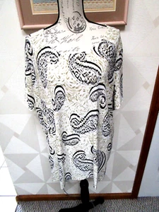 COLECCIÓN JM-BEIGE/MULTI-PAISLEY-CUELLO REDONDO-MANGA CORTA-TOP-TALLA-1X-NUEVO CON ETIQUETAS- - Imagen 1 de 3