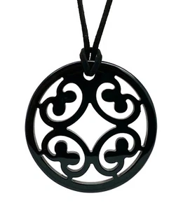 camilieri Horn Büffelhorn Anhänger Kette Hornanhänger schwarz Ornament NEU - Bild 1 von 1
