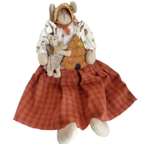 Stuffed Rag Doll BEE-TRICE w/Clothes Primitive Country Folk Art Homemade Craft - Picture 1 of 12