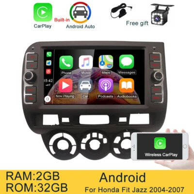Apple Carplay Android 13 Car Radio Stereo GPS Navi For Honda Fit Jazz 2004-2007 - Image 1 of 4