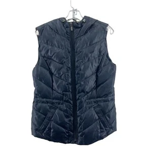 Espirit Blue Puffer Hodded Vest Womens Size 8 Polyester Preowned - Picture 1 of 6