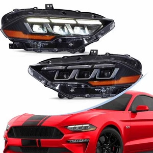Pair LED Headlights For 2018-2023 Ford Mustang Head Lamp W/Startup Animation DRL - Picture 1 of 12
