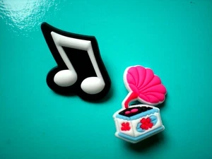 2 Music Box Notes Shoe Charm Shoe Accessories Compatible W/Crocs - Picture 1 of 5