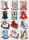 Fashion Women Square Shawl Satin Silk Floral Printed Head Neck Scarf 90x90 UK