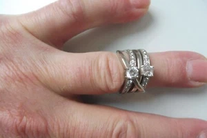 Anello, Argento 925 Con Pietre Tagliate, Bello, Vecchio Anello In Argento - Foto 1 di 4