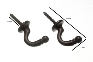 Ganchos Para Sujetar Cortinas Con Bola Negra - 8 Pares - Picture 1 of 1