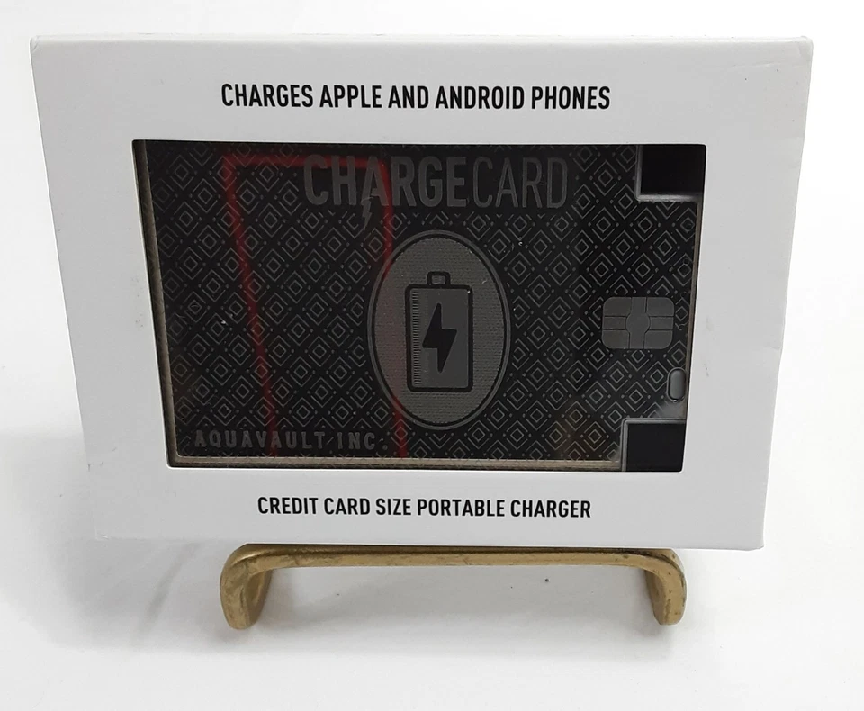 AquaVault AV10 Thin Credit Card Size Portable Powerbank fo Apple Android Charger