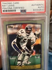 Ray Lewis Signed 1999 Topps Trading Card PSA Authentic Auto