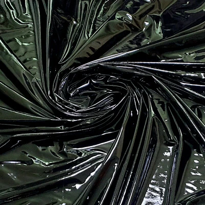 镜面闪亮珐琅乙烯基弹力织物人造皮革间距黑色正装夹克 — 第 1/4 张图片