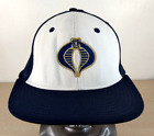 COBRA LOGO FITTED A-FLEX BASEBALL HAT/CAP, BLUE/WHITE, SIZE L/XL, OUTDOOR/SPORTS
