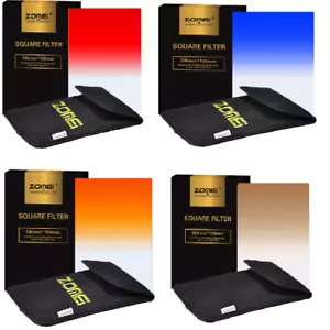 Zomei Z-Pro 100*150mm Gradual Tea+Blue+Orange+Red Square Filter Kit for Cokin - Picture 1 of 8