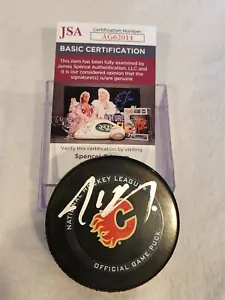TYLER TOFFOLI signed FLAMES official game puck JSA COA - Picture 1 of 2