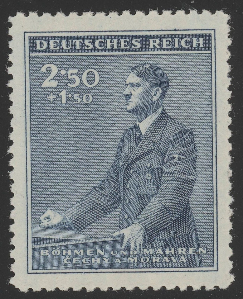 Stamp Germany Bohemia Czechoslovakia Mi 088 Sc B12 1940 WW2 3 Fascist Hitler MNG - Image 1 of 1