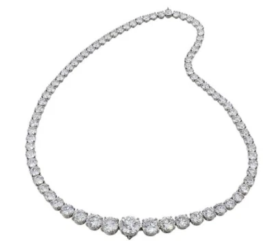 Collar de lujo de tenis de diamantes blancos creado en laboratorio de 19,03 quilates de corte único Foto 1 de 4