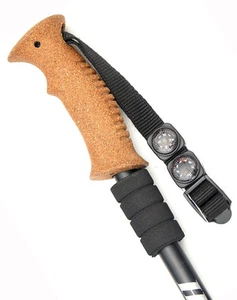 1 Paar Hämmer Trekkingstöcke Wanderstöcke Korkgriff Kompass Thermometer NEU - Bild 1 von 2