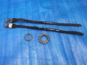 MKS Fit-α Sports NJS Keirin Toe Straps + Dura Ace 14T NJS Cog + NJS Lockring - Picture 1 of 5