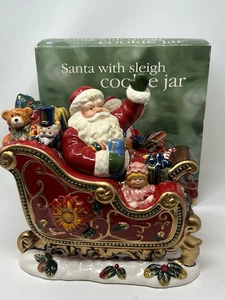 Mercuries Waving Santa in Sleigh Cookie Jar In Box - Picture 1 of 8