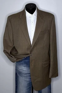 Ralph Lauren Wolle Hahnentritt Braun Blau Blazer Jacke Anzug Mantel Herren Größe 42 L - Bild 1 von 19