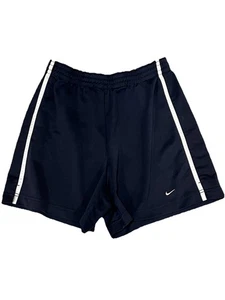 Nike Navy Blue Activewear Elastic Waist Drawstring Striped Vintage Shorts Size M - Picture 1 of 6