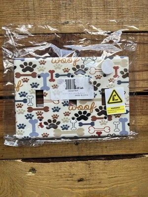 Multicolor Woof Dog Bone 3 Switch Plate Cover Light Switch Cover Foto 1 de 4