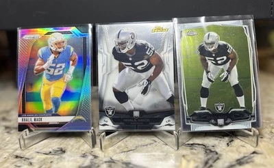 2014 Topps Chrome Finest Khalil Mack Rookie 3 Lot Rookie RC Prizm Raiders - Image 1 of 4
