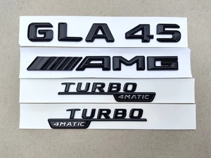 Gloss Black Rear Boot Badges Emblems For Mercedes GLA 45 AMG Turbo 4matic - Picture 1 of 8