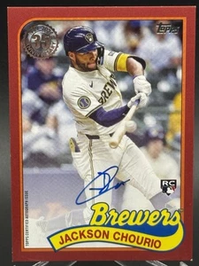 2024 Topps JACKSON CHOURIO RC 1989 Baseball Auto Red /25 - SEE PHOTOS - Picture 1 of 10