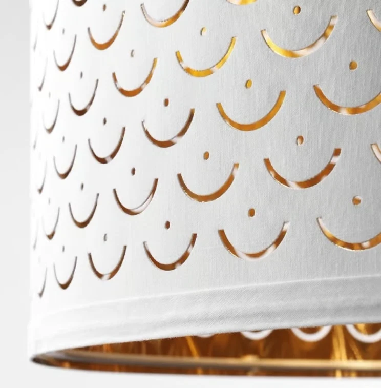 IKEA NYMO Pantalla de lámpara color latón blanco 9” nueva en caja pantalla de iluminación moderna Foto 1 de 4