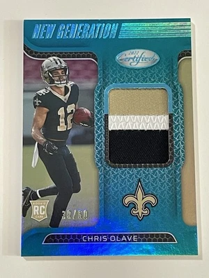 2022 Certificado Nova Geração Teal Chris Olave Patch Rookie 39/50 - Imagem 1 de 2