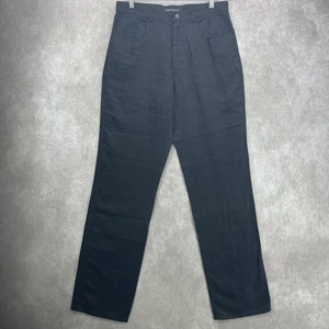 Kenneth Cole NY 100 % Leinen Hose Damen passt 32 W x 33,5 L schwarz gerades Bein - Bild 1 von 7