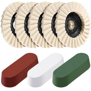 8 Pcs Wool Polishing Wheel Disc and Compounds Set Includes 5... - Picture 1 of 7