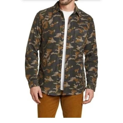 853. Camisa Eddie Bauer Para Hombre Camuflada Polar Manga Larga Abotonada Talla L Foto 1 de 4