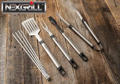 NEXGRILL Juego de Herramientas Grill Chef con Asas de Acero Inoxidable (8 Piezas) - TOTALMENTE NUEVO Foto 1 de 4